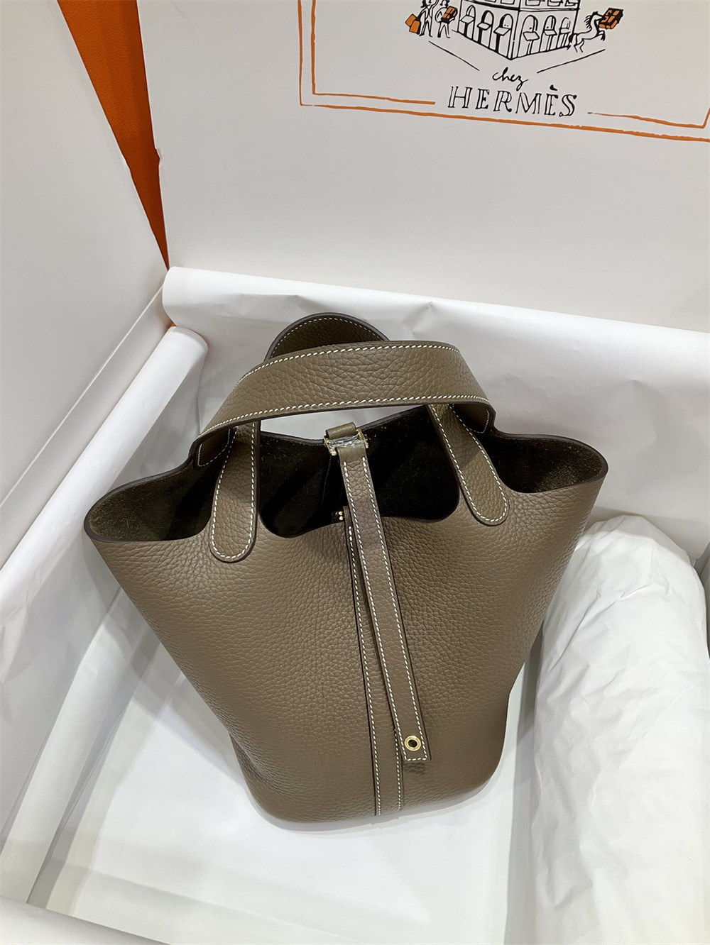 Hermès Picotin 18cm elephant gray without original box