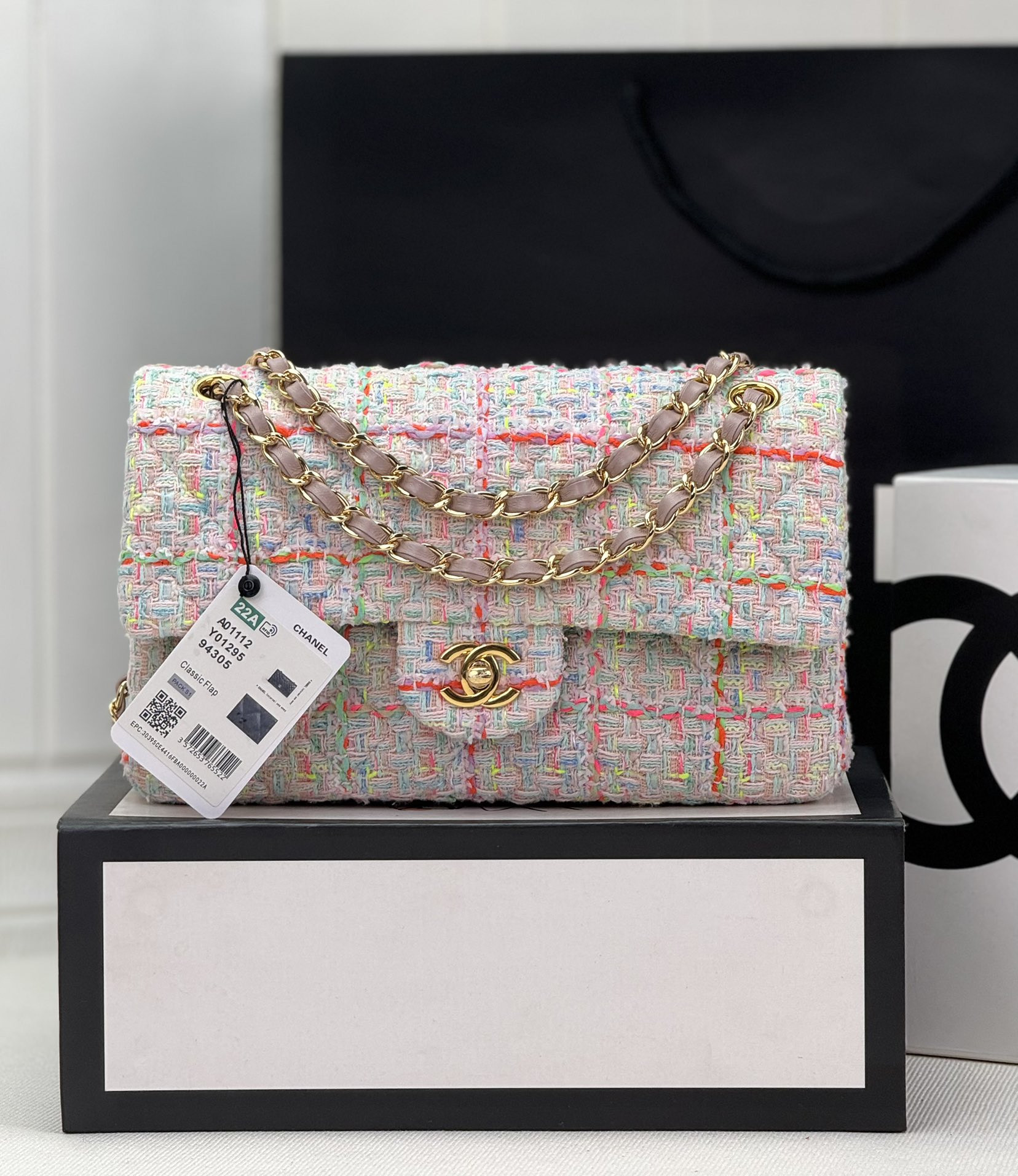 Ch*el classic 11.12 handbag 4.7 × 7.8 × 2.3 in