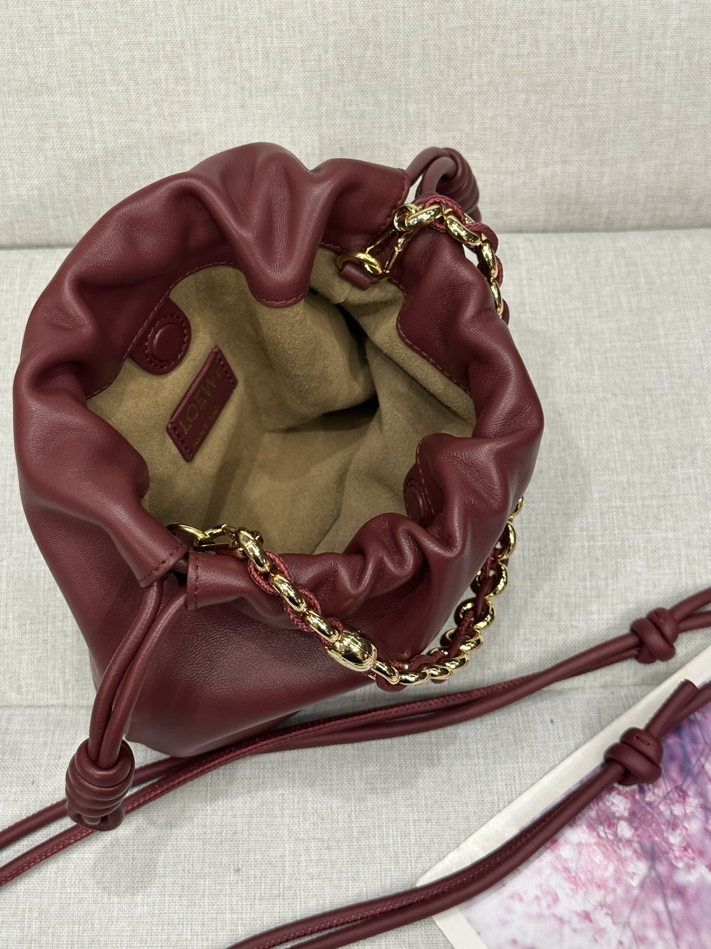 L0ew* mini flamenco purse bag in mellow nappa lambskin 23x17x5.5cm