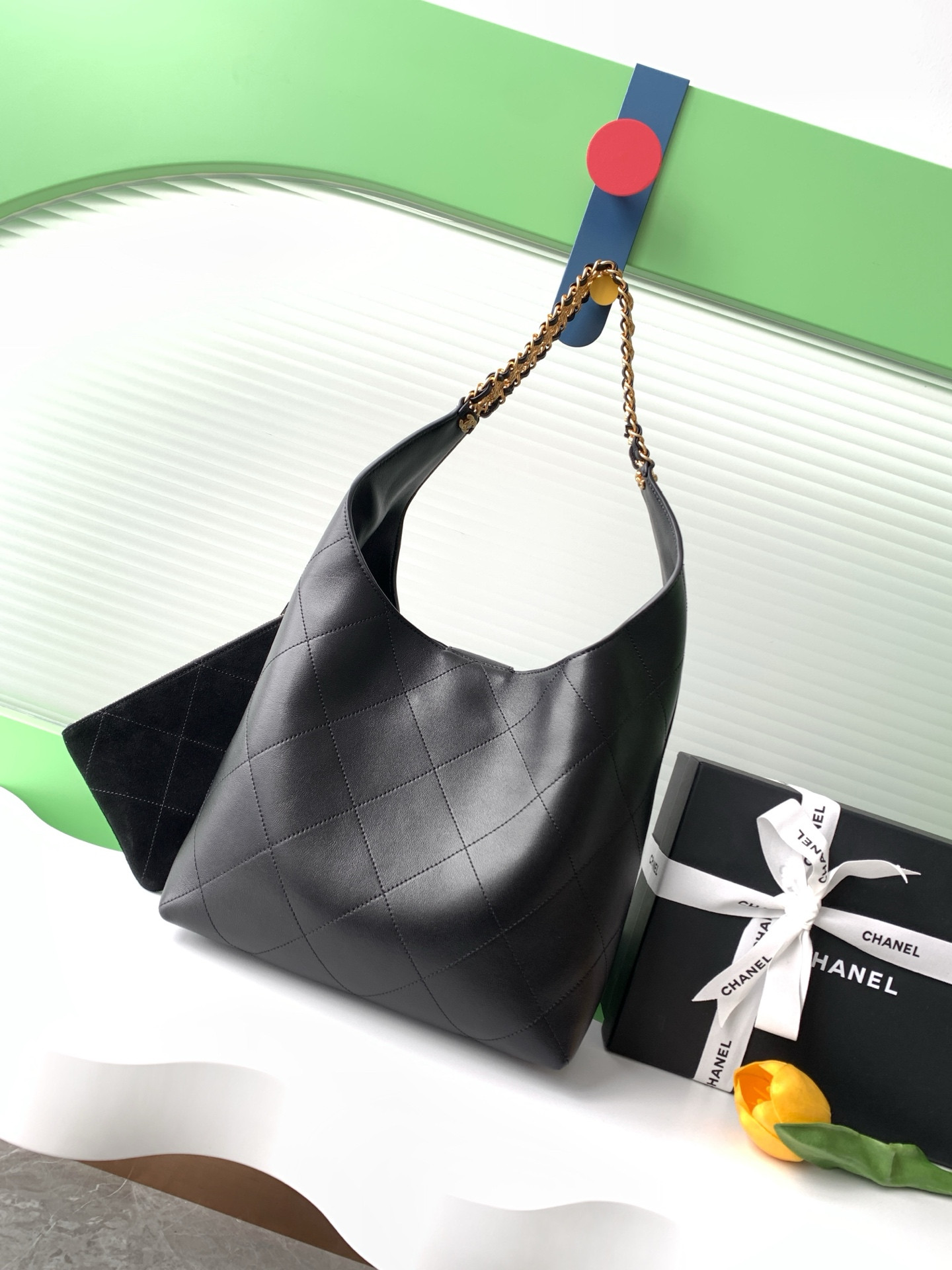 Ch*el large hobo bag as5410 35x30x14cm